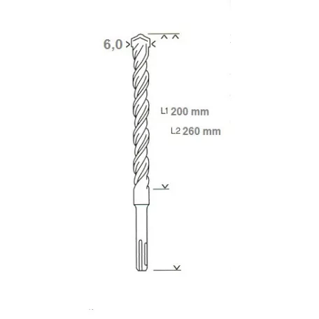 BOSCH Sds Plus Fúrószár 6*200*260 mm 2608833780