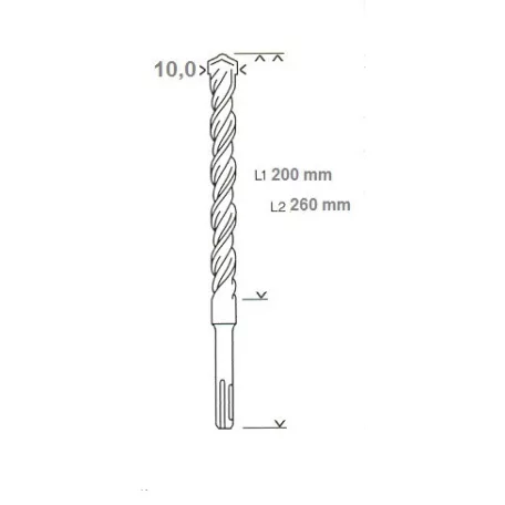 BOSCH Sds Plus Fúrószár 10*200*260 mm 2608833800
