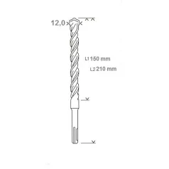 BOSCH Sds Plus Fúrószár 12*150*210 mm 2608833906