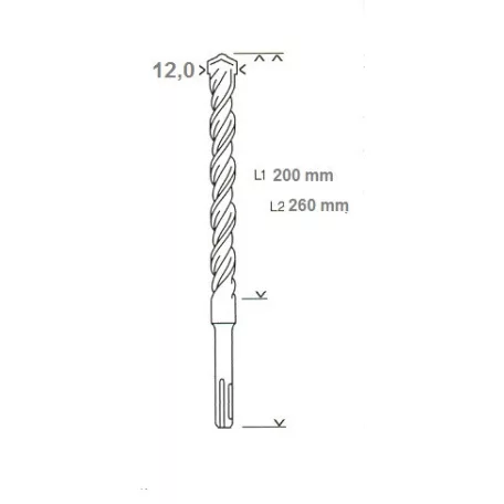 BOSCH Sds Plus Fúrószár 12*200*260 mm 2608833809