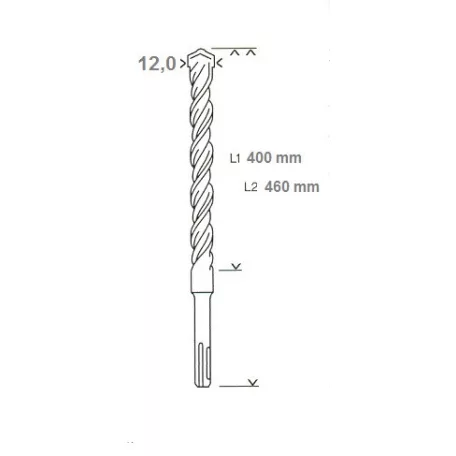 BOSCH Sds Plus Fúrószár 12*400*460 mm 2608833812