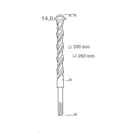 BOSCH Sds Plus Fúrószár 14*200*260 mm 2608833818