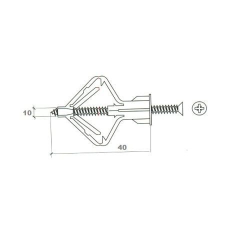 GIPSZKARTONTIPLI SZÁRNYAS INDEX,GKK 10*50 MM