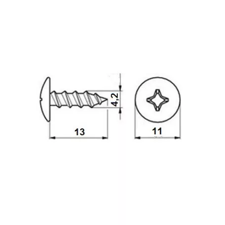 Lemezcsavar Önfúró 4,2*13mm Opel