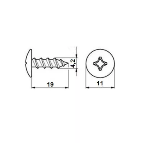 Lemezcsavar Önfúró 4,2*19mm Opel