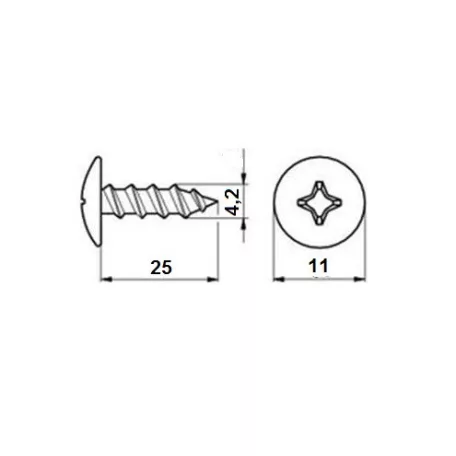 Lemezcsavar Önfúró 4,2*25mm Opel