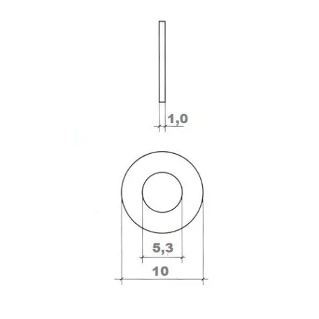 Alátét Lapos Fényes Horg. 10*1,0mm M 5