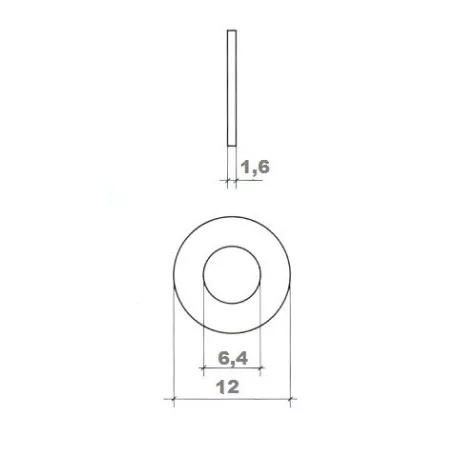 Alátét Lapos Fényes Horg. 12*1,6mm M 6