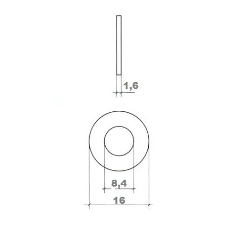 Alátét Lapos Fényes Horg. 16*1,6mm M 8