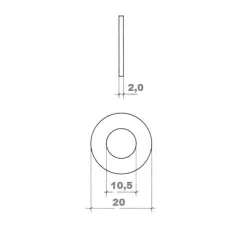 Alátét Lapos Fényes Horg. 20*2,0mm M 10
