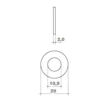 Alátét Lapos Fényes Horg. 20*2,0mm M 10