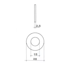 Alátét Lapos Fényes Horg. 28*2,5mm M 14