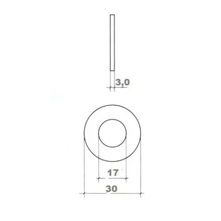 Alátét Lapos Fényes Horg. 30*3,0mm M 16