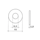 Alátét Fakötésű Horg. 15*1,2mm M 5