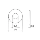 Alátét Fakötésű Horg. 25*2,0mm M 8