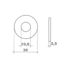 Alátét Fakötésű Horg. 30*2,5mm M 10