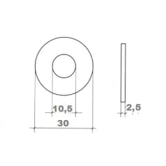 Alátét Fakötésű Horg. 30*2,5mm M 10