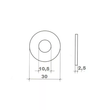 Alátét Fakötésű Horg. 30*2,5mm M 10