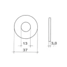 Alátét Fakötésű Horg. 37*3,0mm M 12