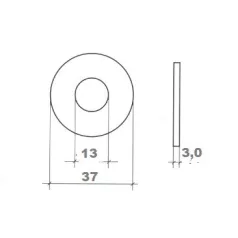 Alátét Fakötésű Horg. 37*3,0mm M 12
