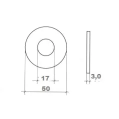 Alátét Fakötésű Horg. 50*3,0mm M 16