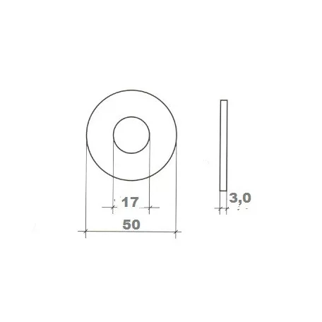 Alátét Fakötésű Horg. 50*3,0mm M 16