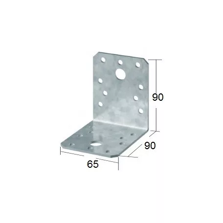 VORMANN Derékszög Lemez 90*90*65 Lv:2,5 mm Sarokvas