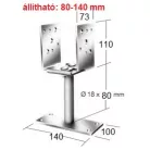 Gerendatalp U Állith.Szélességű 80-150mm Talpas /Csavarozható/
