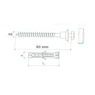 WC RÖGZÍTŐ KLT.HATLAPFEJŰ 10*80MM 2DB/CS BKMM,DOD.