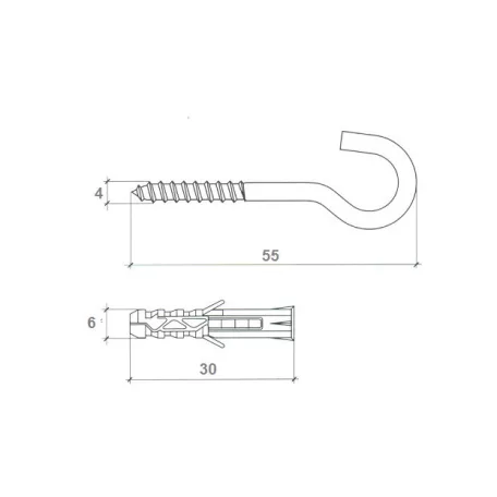 Lámpahorog 4,0*55mm + Műa.Tipli Q6 Wx-6