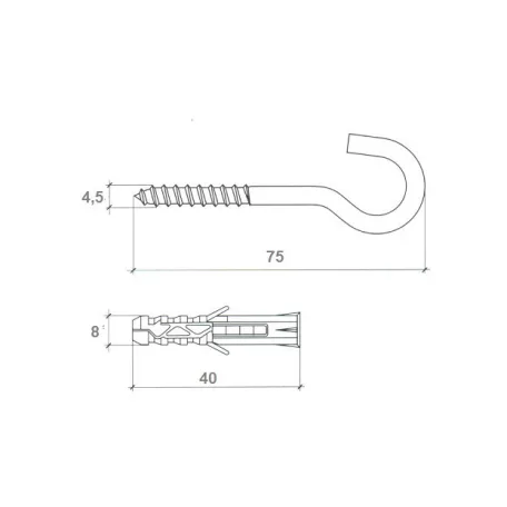 Lámpahorog 4,5*65mm + Müa.Tipli Q8 Wx-8