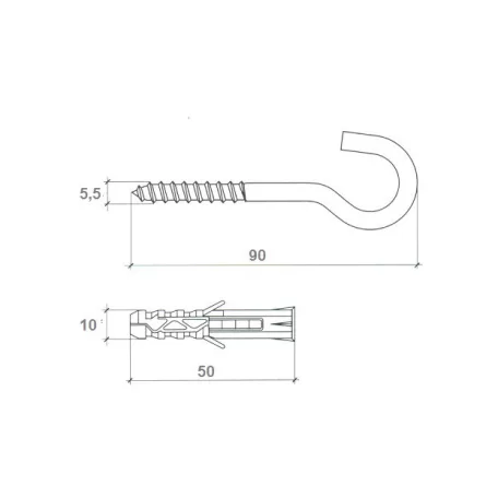 Lámpahorog 5,5*90mm + Műa.Tipli Q10 Wx-10
