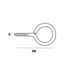 Szemescsavar 100 db/Cs 3*26 mm