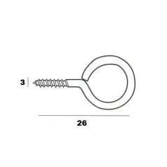 Szemescsavar 100 db/Cs 3*26 mm