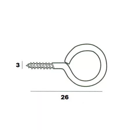 Szemescsavar 100 db/Cs 3*26 mm