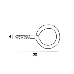 Szemescsavar 72 db/Cs. 4,5X45 mm