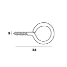 Szemescsavar 144 db/Cs. 3*34-40 mm