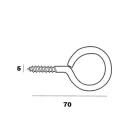 Szemescsavar 50 db/Cs. 6*70 mm