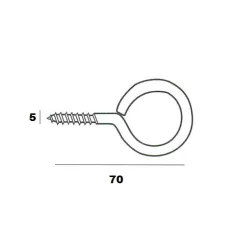 Szemescsavar 50 db/Cs. 6*70 mm