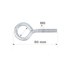 Szemescsavar 50 db/Cs Fém M6*80 mm