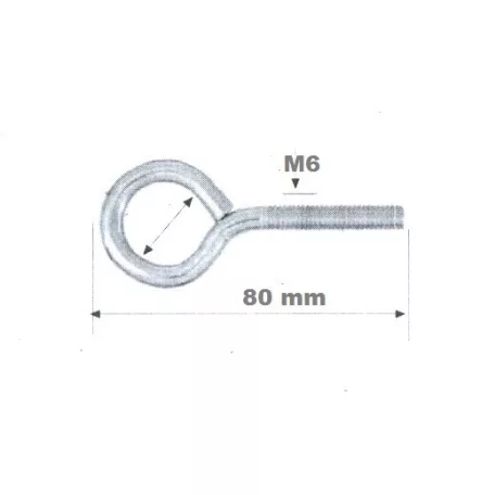 Szemescsavar 50 db/Cs Fém M6*80 mm