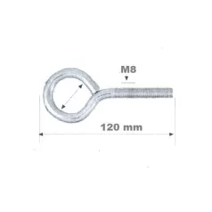 Szemescsavar Fém M8*120mm