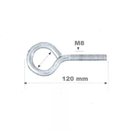 Szemescsavar Fém M8*120mm