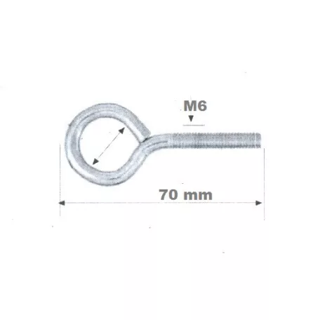 Szemescsavar 50 db/Cs Fém M6*70mm