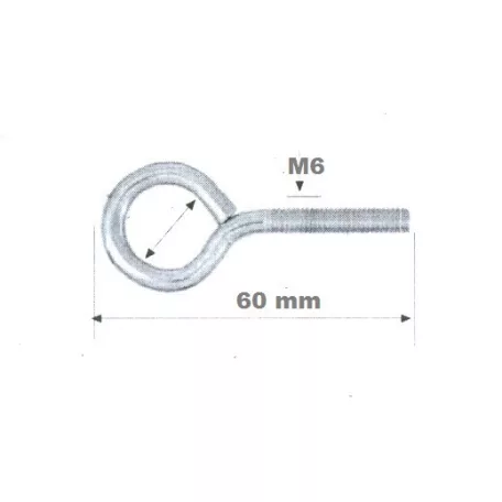 Szemescsavar Fém M6*60mm