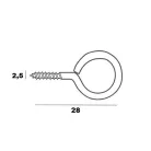 Szemescsavar 144 db/Cs. 2,8*30 mm