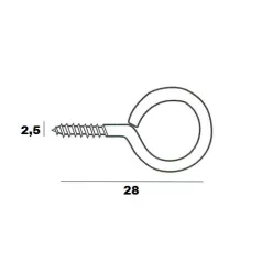Szemescsavar 144 db/Cs. 2,8*30 mm
