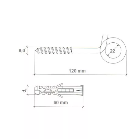 Hintahorog Famenetes+Tipli Hx-12 6*120 mm
