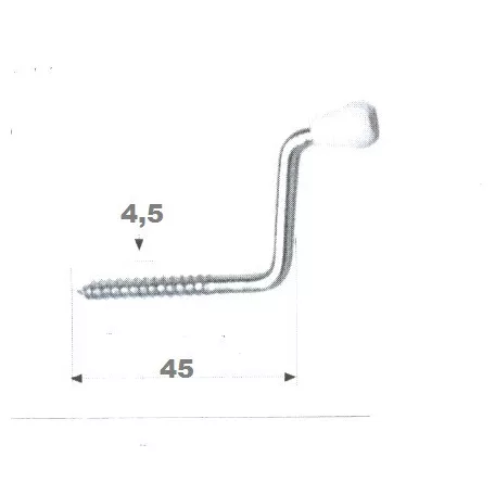 Félfordító Csavaros Műa.Gombbal 4.5*45mm