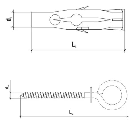 KLIMAS Szemescsavar Tiplivel 6 db Bliszt. 3,5X64 / 6X35 mm